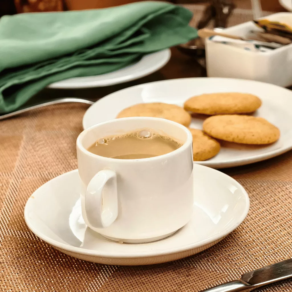Maharaja Camp 8 tea and cookies served at desert safari camp